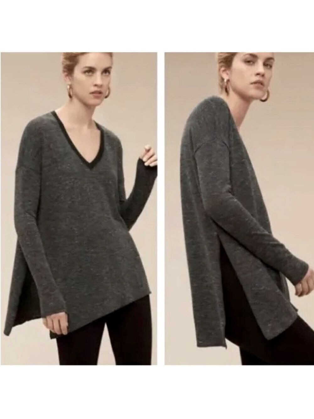Wilfred Aritzia Sherbrooke Sweater Tunic Black Womens Size Small
